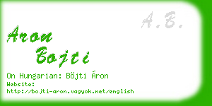 aron bojti business card